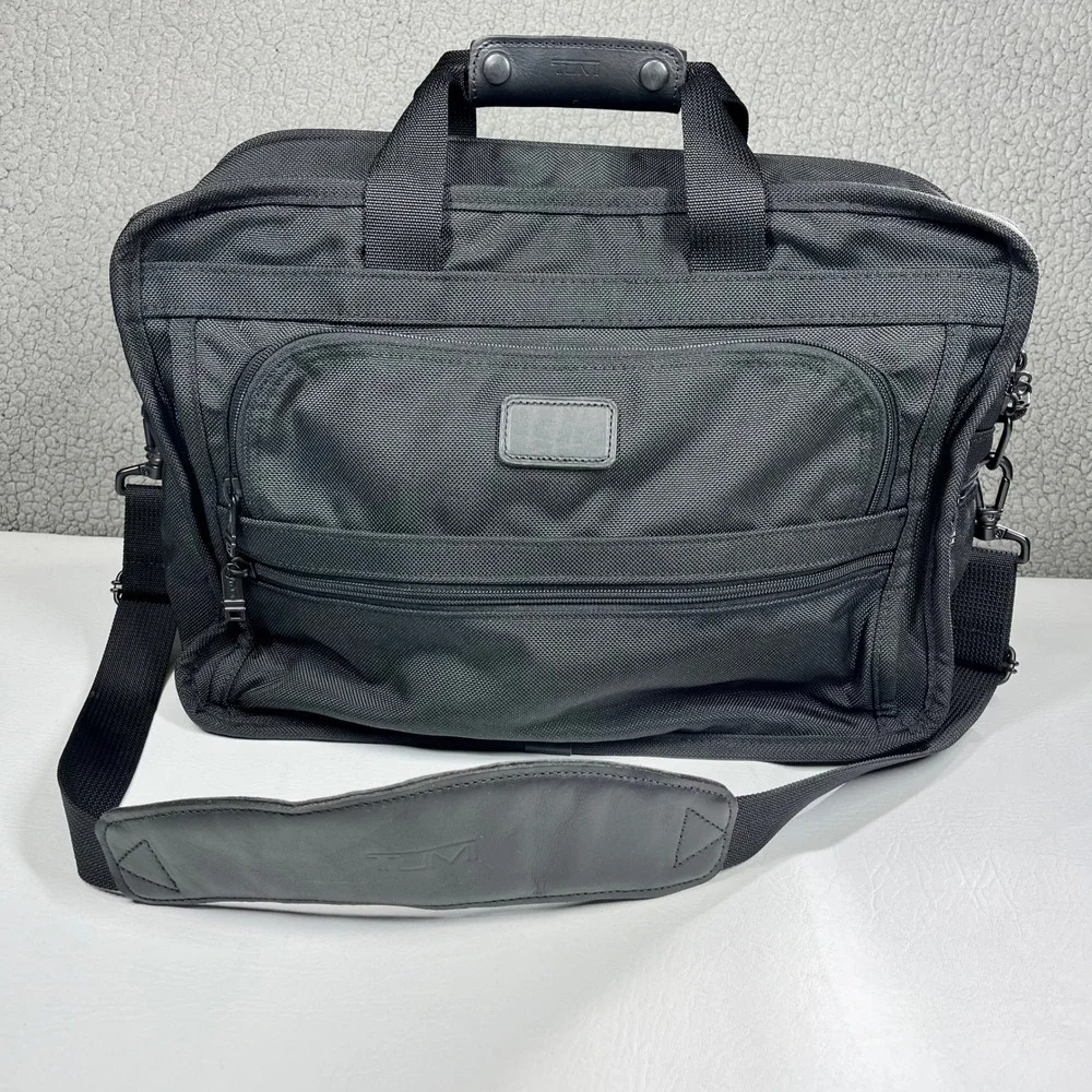 Tumi Black Ballistic Nylon Briefcase Laptop Bag Made in USA 22603